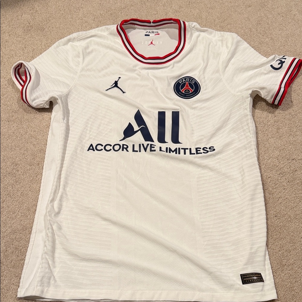 Paris Saint-Germain Air Jordan White Home Soccer Jersey large
